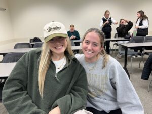 Two BadgerxPeds members pose for a photo at the bracelet social