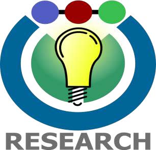 graphic of light bulb stating the word research