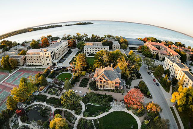 Aerial view of Allen Centennial Gardens