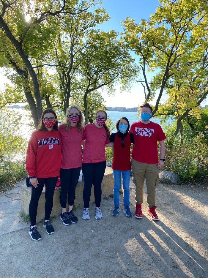 Group of students near lake
